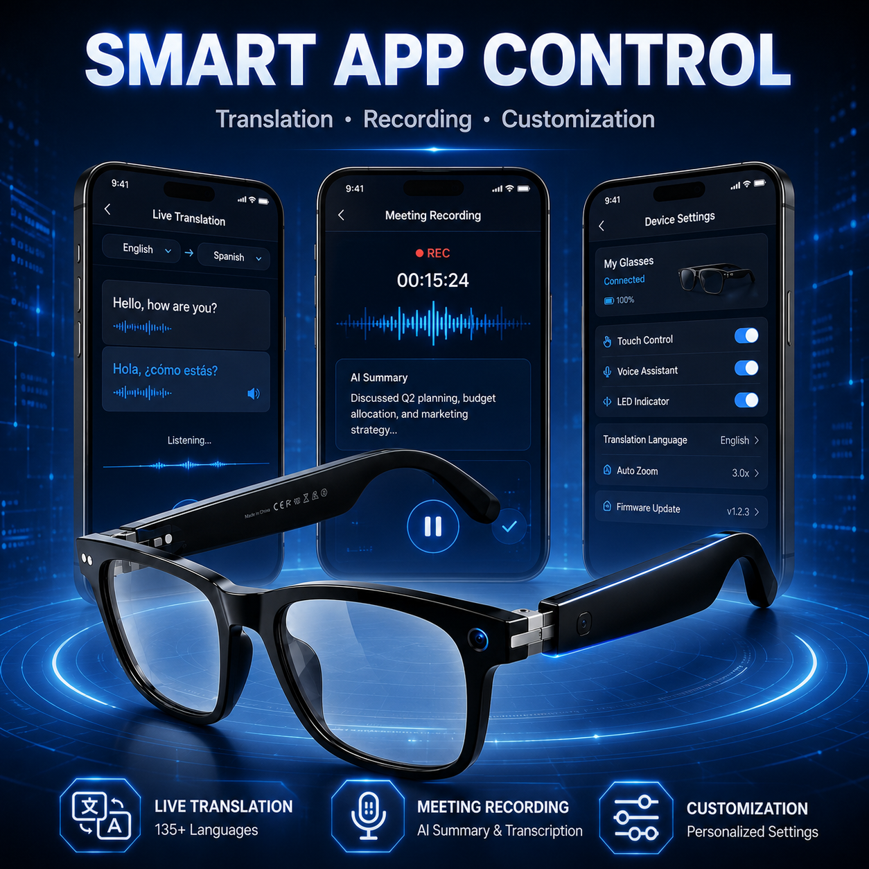 👓Real-time AI Translation Sunglasses with Smart Zoom
