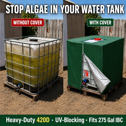 💧 Waterproof IBC Tote Cover – Heavy-Duty, UV-Blocking, Secure Fit ⛈️