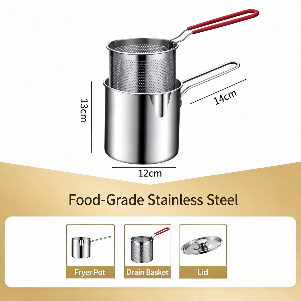 💥Stainless Steel Deep Fryer Set