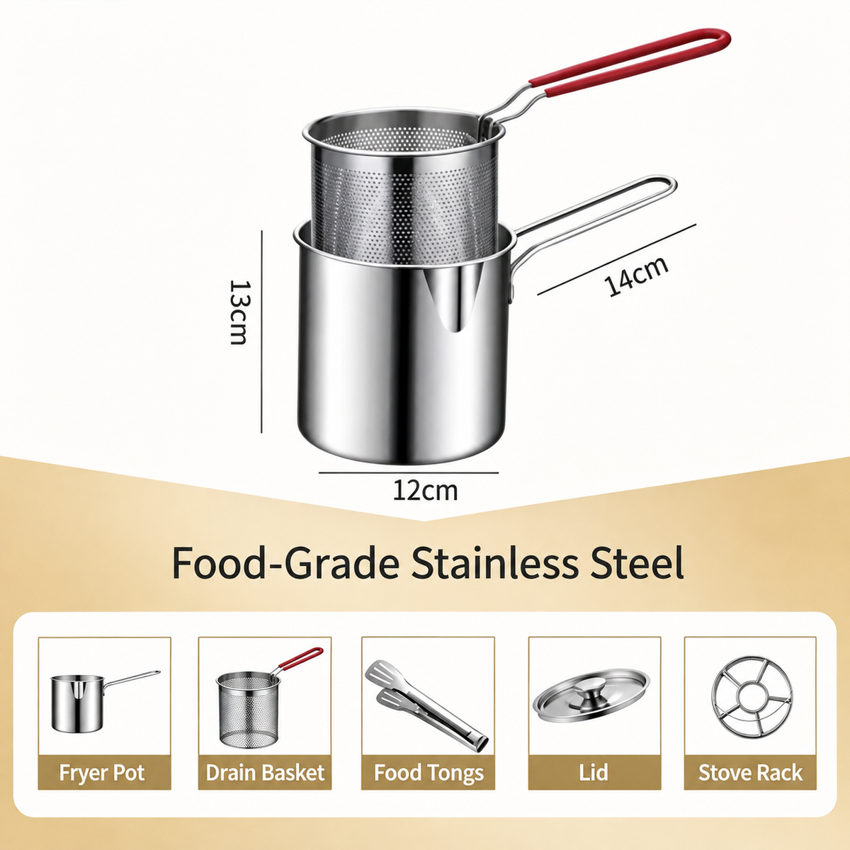 💥Stainless Steel Deep Fryer Set