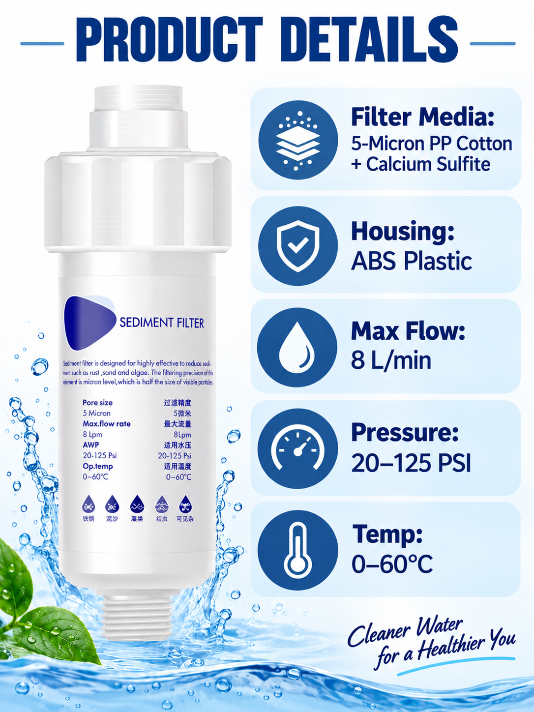 🚿 Bathroom Deal – Shower Water Filter 💧 Chlorine-Reducing Softener for a Fresher Shower & Smoother Skin Feel ✨