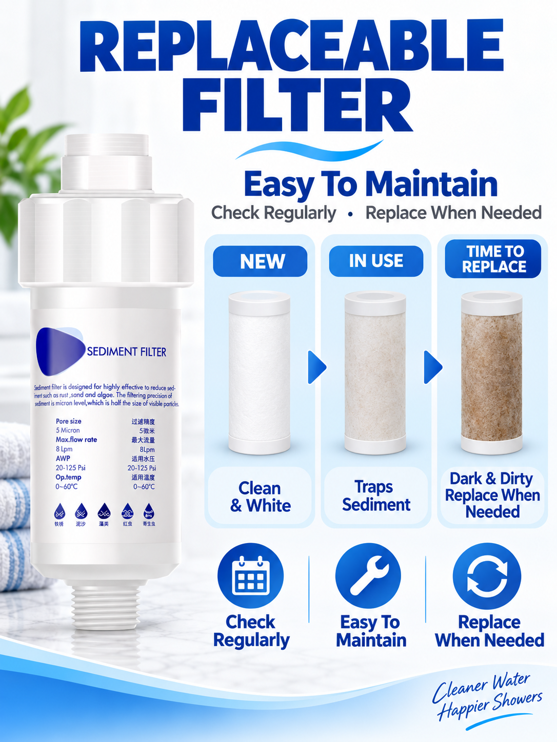🚿 Bathroom Deal – Shower Water Filter 💧 Chlorine-Reducing Softener for a Fresher Shower & Smoother Skin Feel ✨