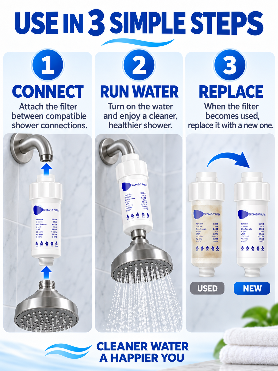 🚿 Bathroom Deal – Shower Water Filter 💧 Chlorine-Reducing Softener for a Fresher Shower & Smoother Skin Feel ✨