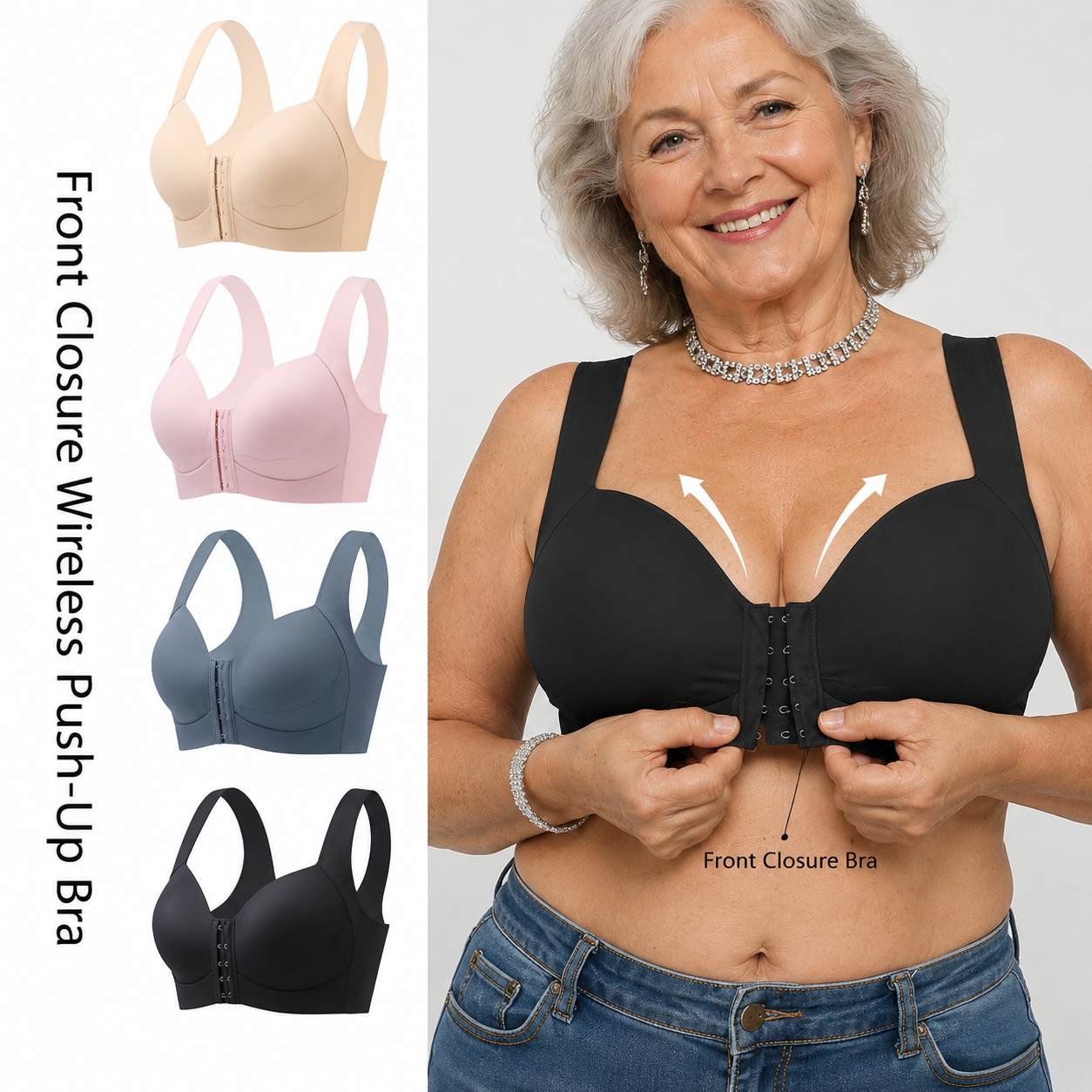 🔥Bra-Comfort Sculpt Seamless (Front-Closure, Wireless)Designed for middle-aged and elderly people