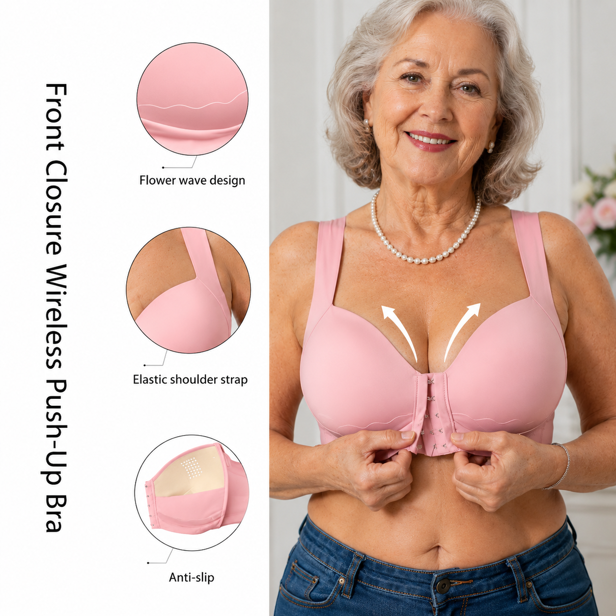 🔥Bra-Comfort Sculpt Seamless (Front-Closure, Wireless)Designed for middle-aged and elderly people