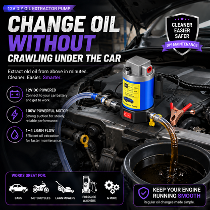 💪Fall Sale 50% OFF🔥 | 12V Portable Oil Extractor Pump – Easier DIY Oil Changes