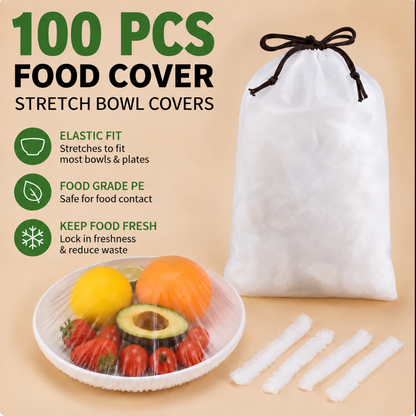 🔥Hot Sale 🔥 100PCS Disposable Stretch Food Covers for Bowls & Plates