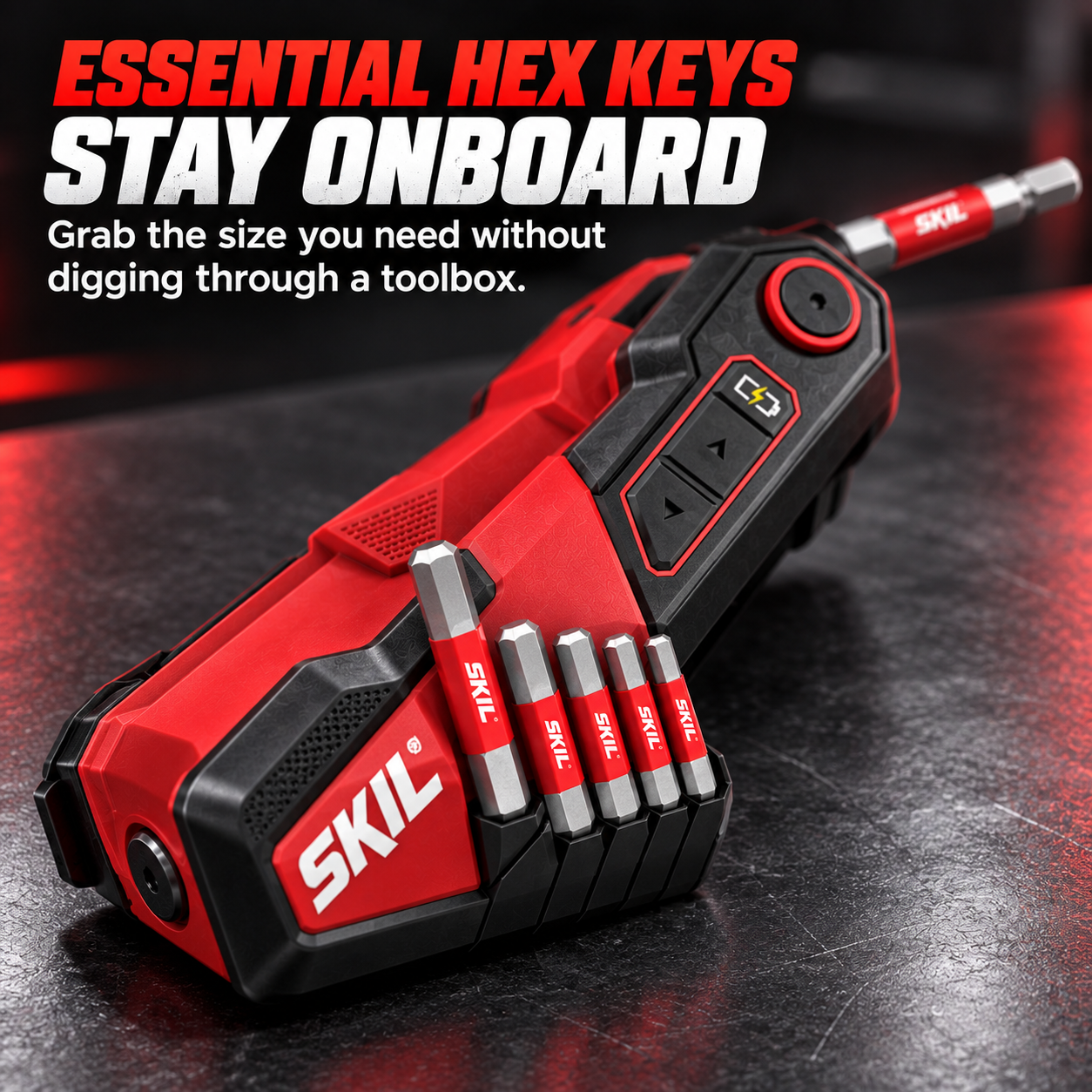 ⚡ Powered Hex Key Driver Kit – 3-Angle Folding Head, LED Light & 27-Piece Bit Set