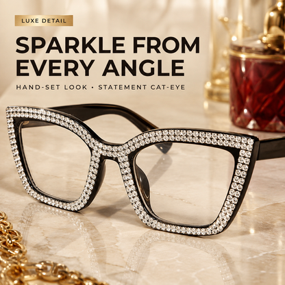 Cat-Eye Reading Glasses with Diamond Accents | Blue Light Blocking