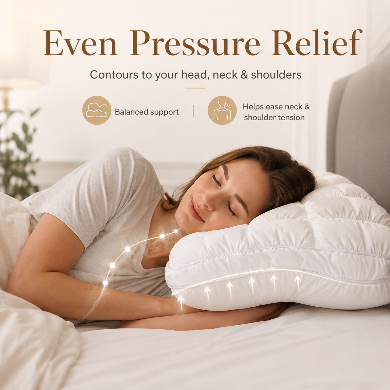 Free shipping//Pineapple Bread Grid Pillow | Dual Layer Fluffy Cooling Bed Pillow, Machine Washable Support Pillow for Side & Back Sleepers