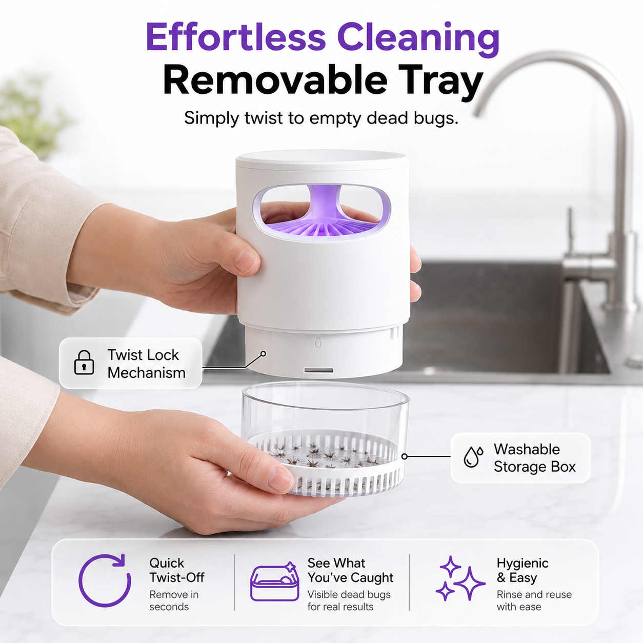 🔥 Quiet UV Mosquito Trap – Chemical-Free & Safe for Kids & Pets🦟