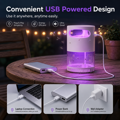 🔥 Quiet UV Mosquito Trap – Chemical-Free & Safe for Kids & Pets🦟