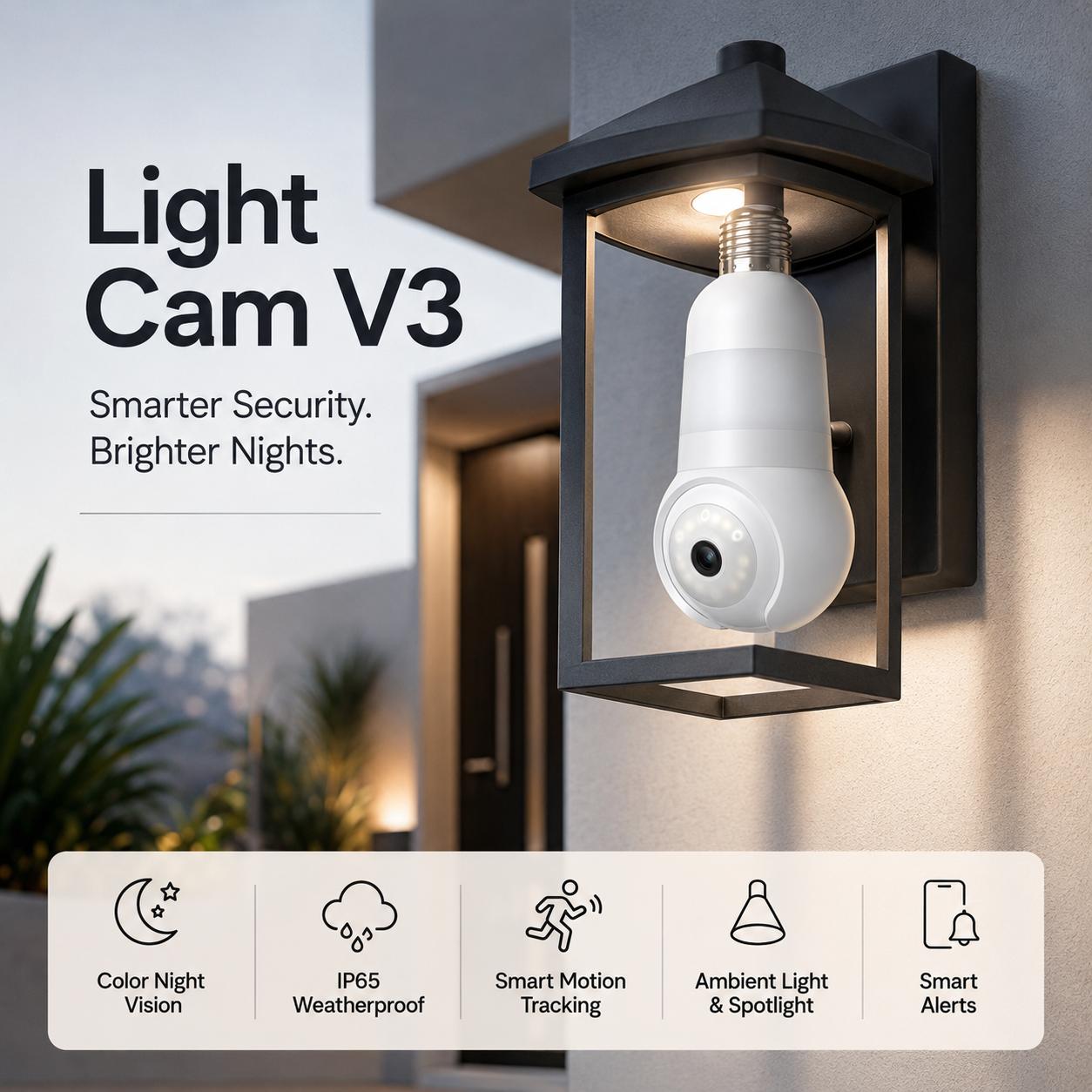 🚨 2K Light Bulb Security Camera – Wireless 360° Home Surveillance System with Night Vision & Two-Way Audio