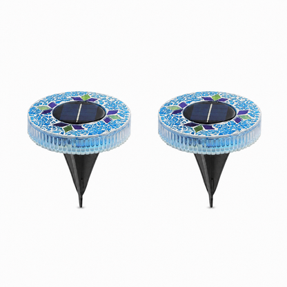 ✨Solar Outdoor Mosaic Disk Lights, Waterproof Pathway LED Light