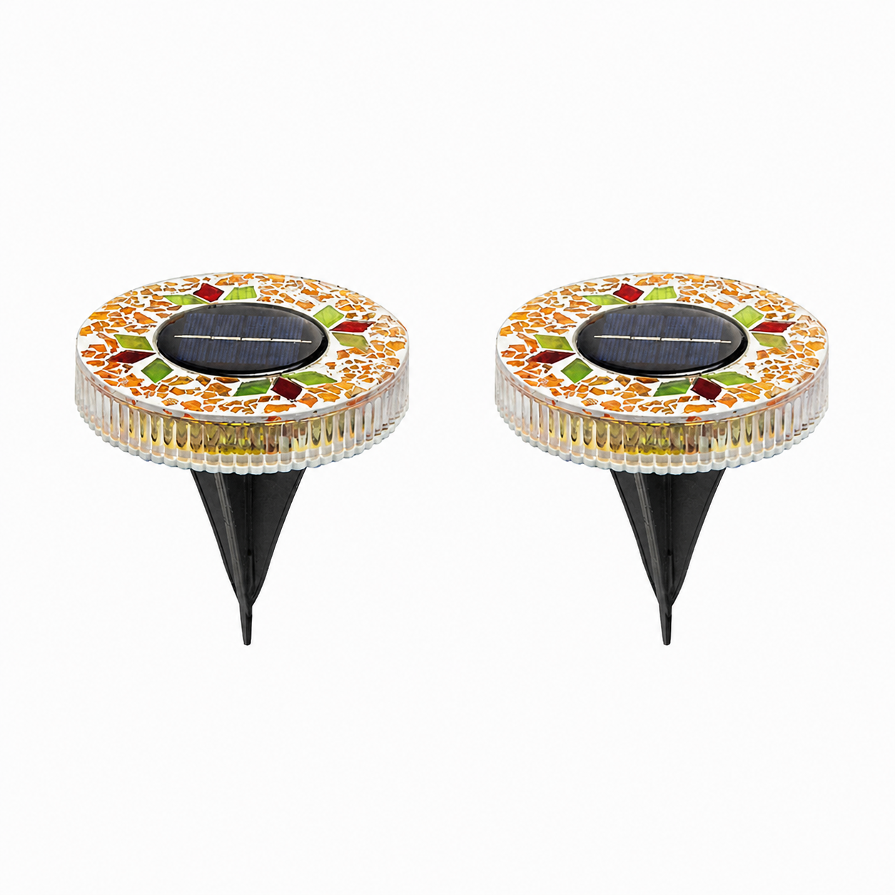 ✨Solar Outdoor Mosaic Disk Lights, Waterproof Pathway LED Light