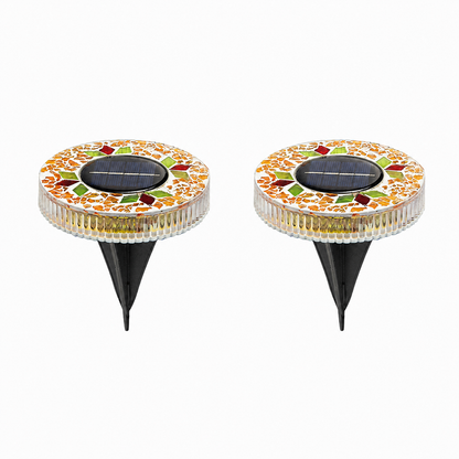 ✨Solar Outdoor Mosaic Disk Lights, Waterproof Pathway LED Light