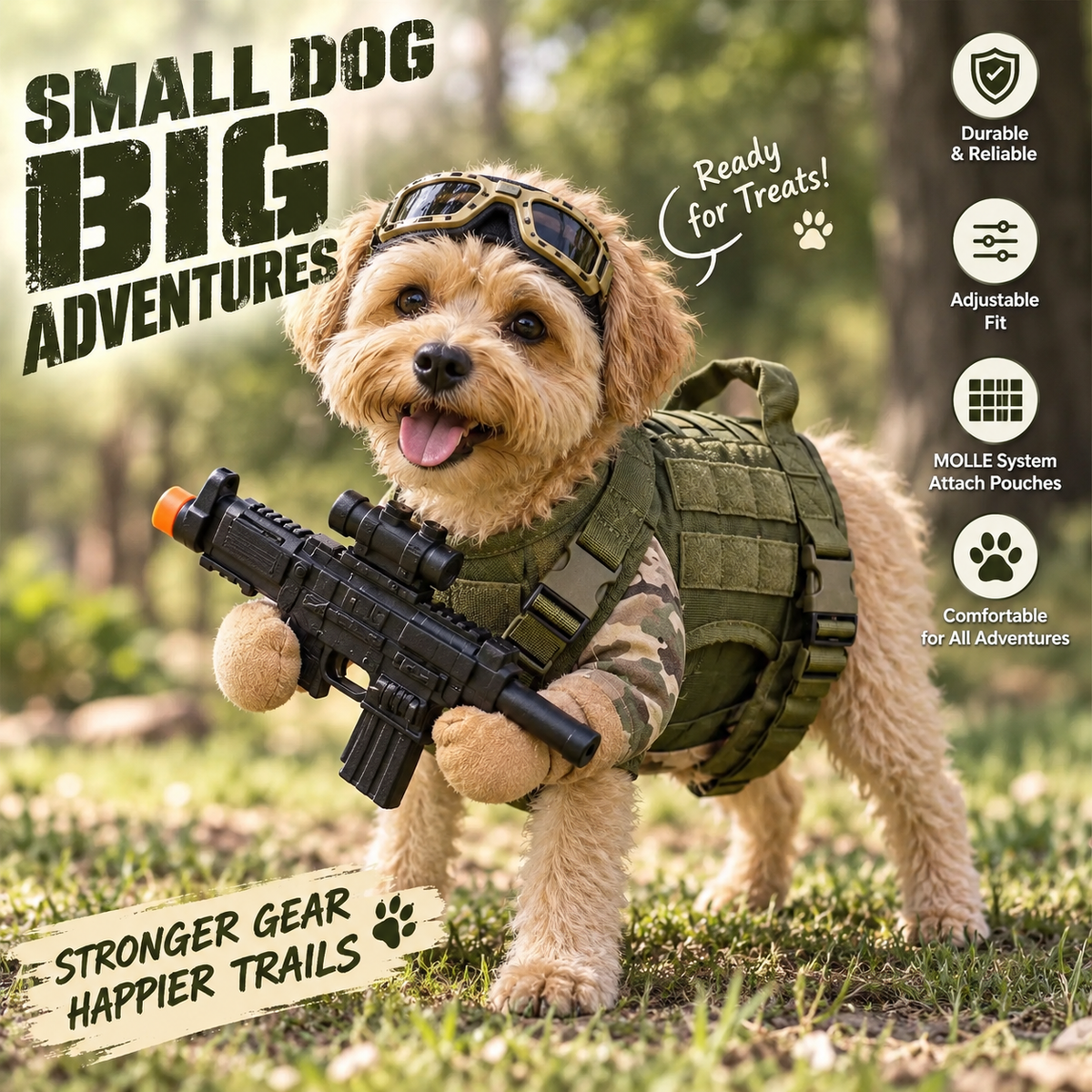 🪖Funny Tactical Soldier Pet Costume | Military Outfit for Dogs & Cats