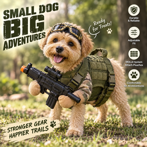 🪖Funny Tactical Soldier Pet Costume | Military Outfit for Dogs & Cats