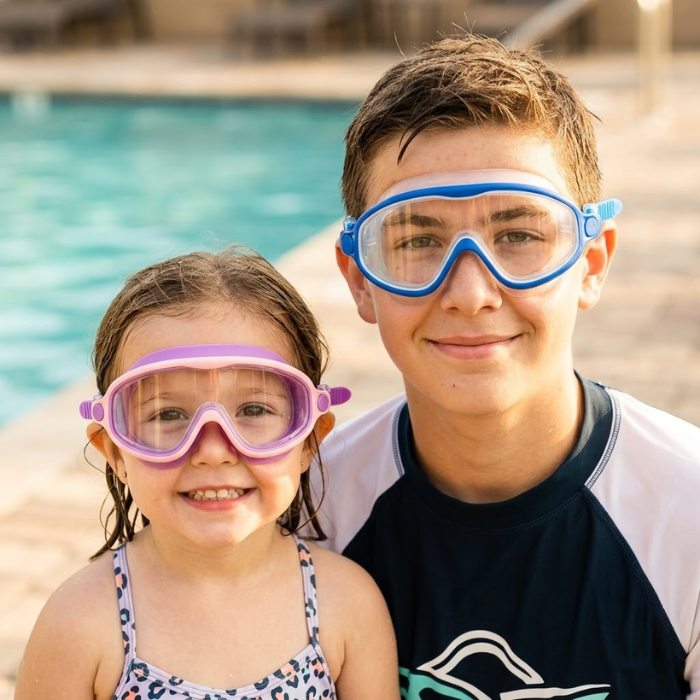 600A Series Anti‑Fog UV Protection Swim Goggles With Nose Clip & Ear Plugs Waterproof Swimming Glasses