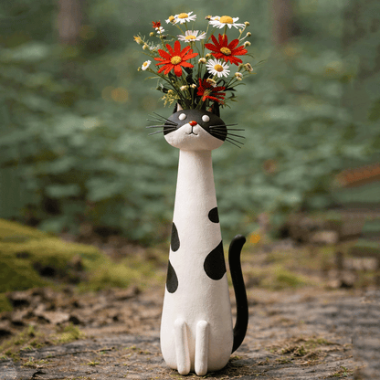 😻 Whimsical Handcrafted Mini Quirky Cat & Puppy Vase | 💖🎁Perfect Gift