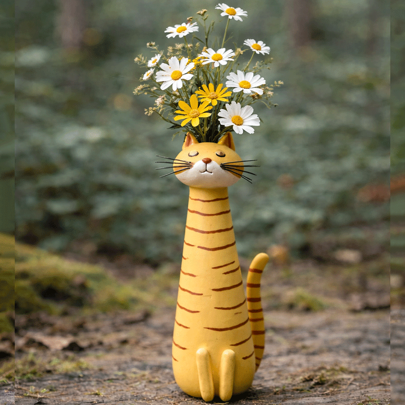 😻 Whimsical Handcrafted Mini Quirky Cat & Puppy Vase | 💖🎁Perfect Gift