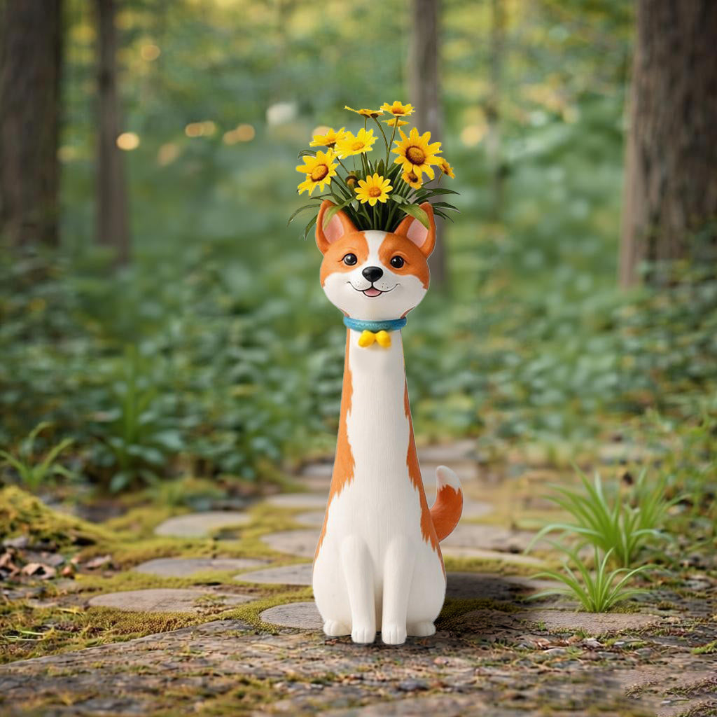 😻 Whimsical Handcrafted Mini Quirky Cat & Puppy Vase | 💖🎁Perfect Gift