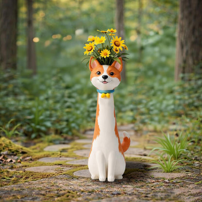 😻 Whimsical Handcrafted Mini Quirky Cat & Puppy Vase | 💖🎁Perfect Gift