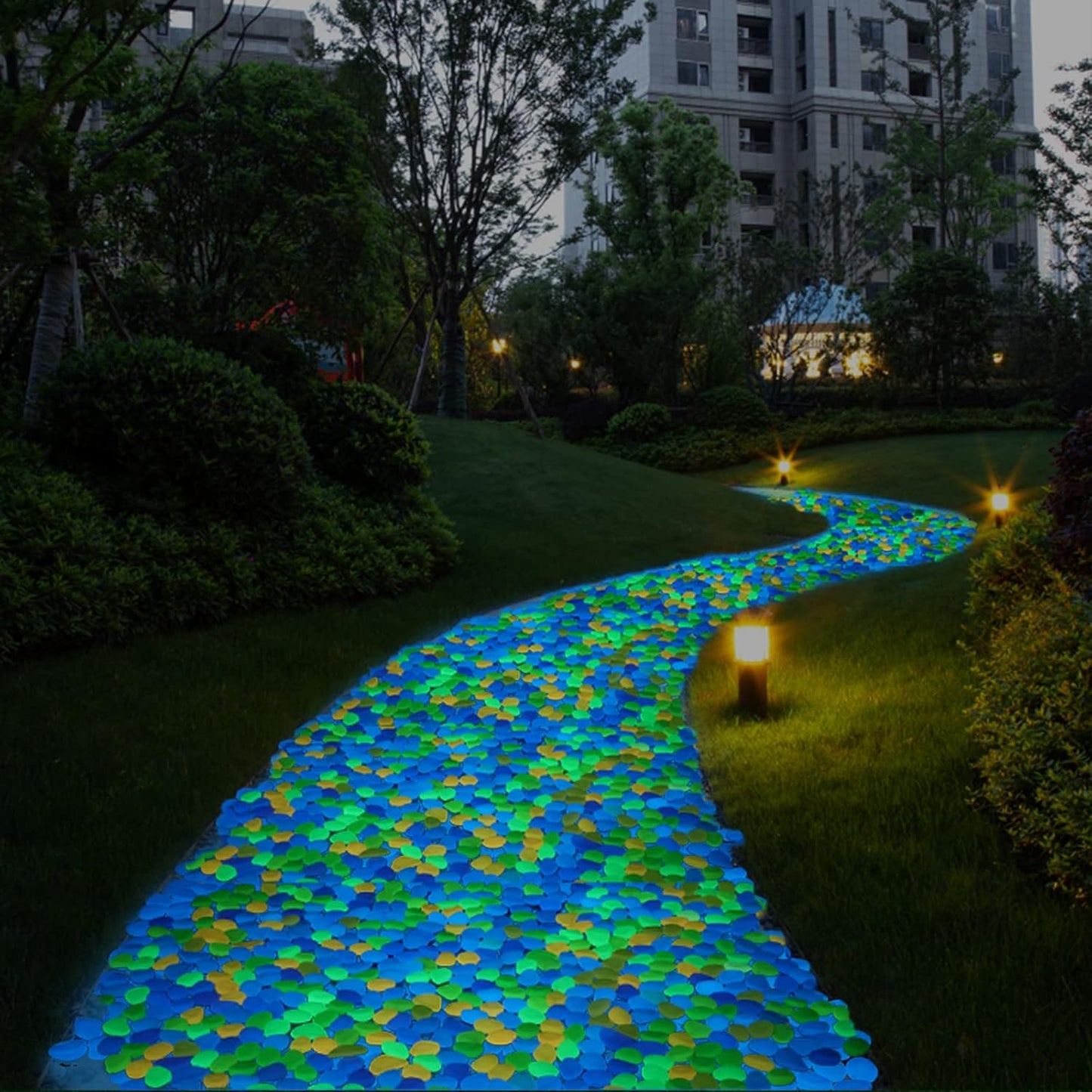 Colorful Glow-in-the-Dark Garden Stones