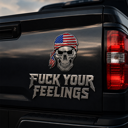 “F Your Feelings” Skull Truck Emblem