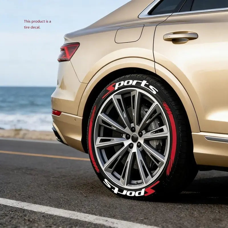 🔥 4PCS 3D Tire Lettering Stickers – Thickened Wheel Sidewall Decals for Cars & Motorcycles