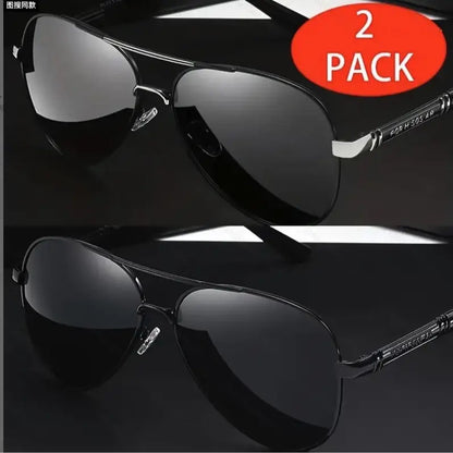 🕶️2-Pack Unisex Aviator Sunglasses | 100% Polarized Lenses