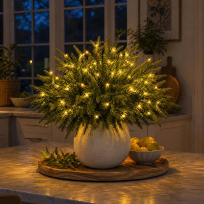 🎄 Holiday Home Special | Enchanted Evergreen Pine Set with Warm Lights – Save 44%