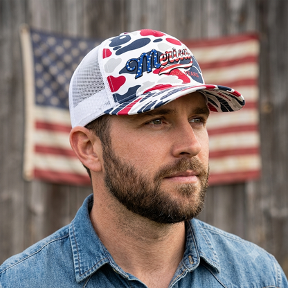 Men's 250th American Anniversary Trucker Hat Patriotic USA Flag