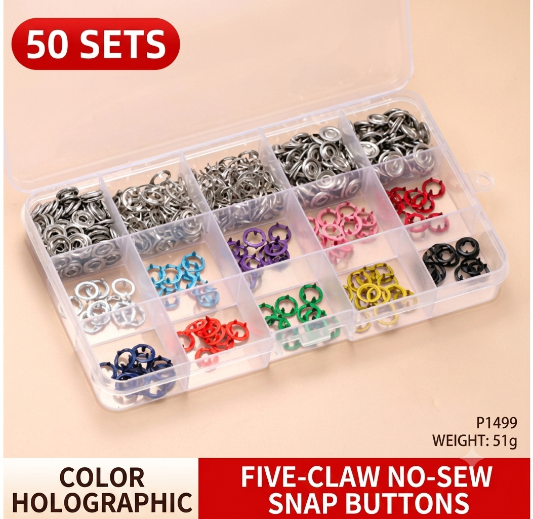 🔥Buy one get one free🔥5-Claw Metal Snap Buttons | Easy Press Kit for Clothes & DIY