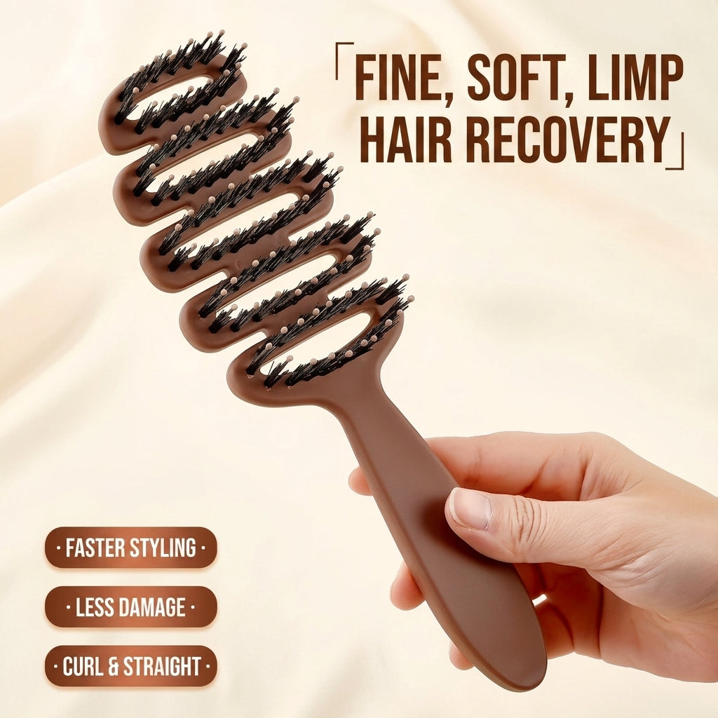 Boar bristle massage hair care volumizing styling comb