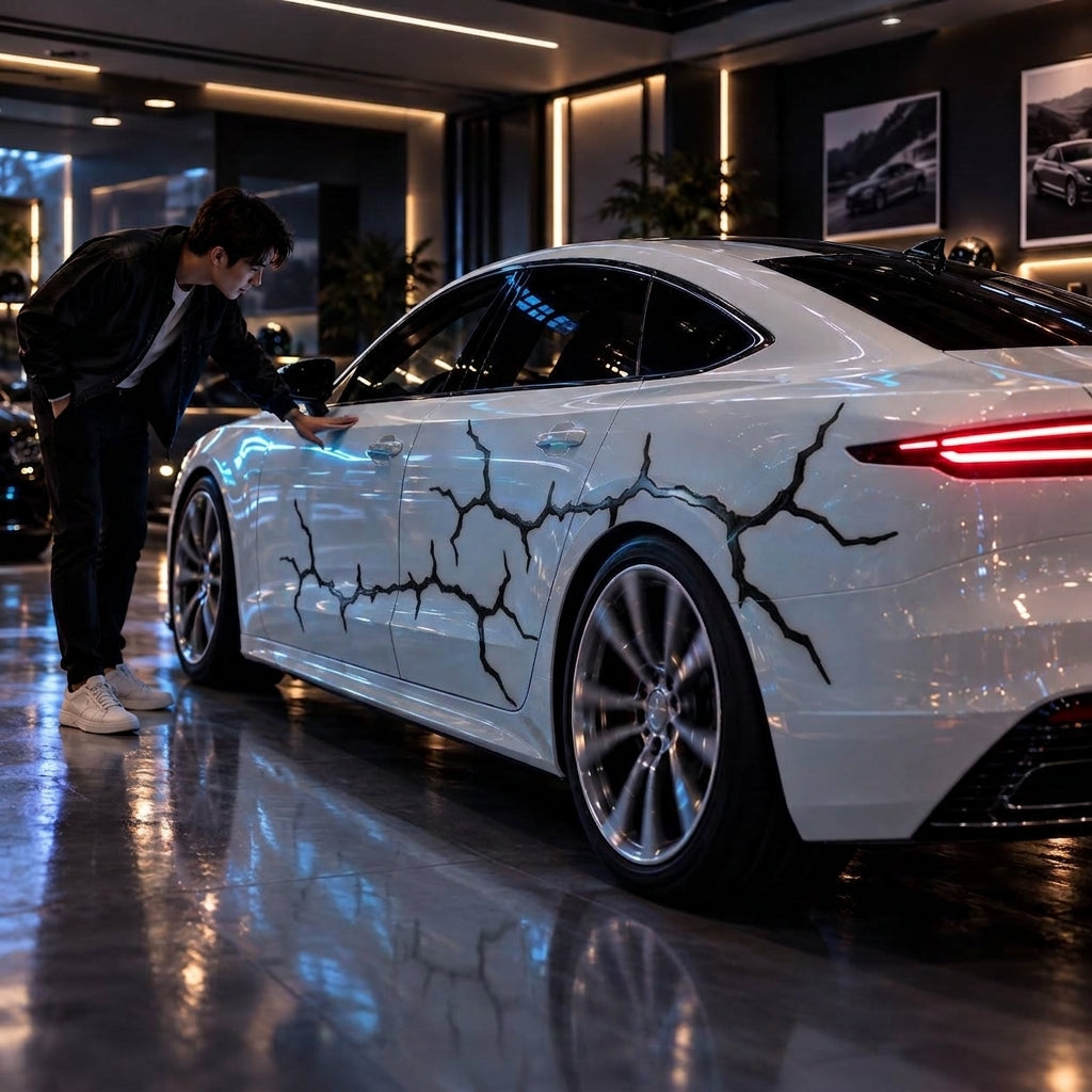 Liquid Laser Glow Car Wrap, Streaming Thunder Light Luminous Vinyl Film for Custom Car Styling & Night Car Show