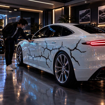 Liquid Laser Glow Car Wrap, Streaming Thunder Light Luminous Vinyl Film for Custom Car Styling & Night Car Show
