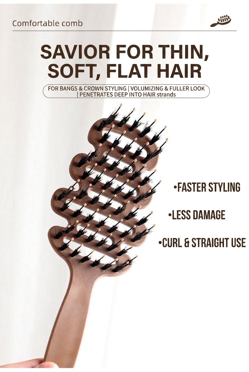 Boar bristle massage hair care volumizing styling comb