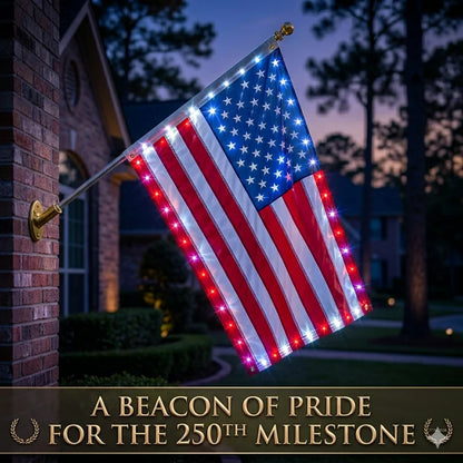Illuminated 250th Anniversary USA Commemorative Flag – Premium LED Lit 3x5 ft American Patriotic Flag, Waterproof for Outdoor Yard & Home Decor