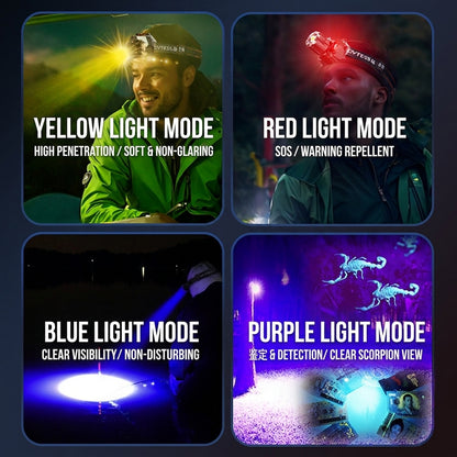 5-color rechargeable outdoor waterproof multi-mode LED headlamp