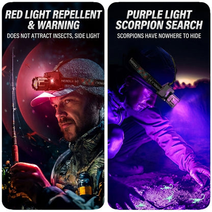 5-color rechargeable outdoor waterproof multi-mode LED headlamp