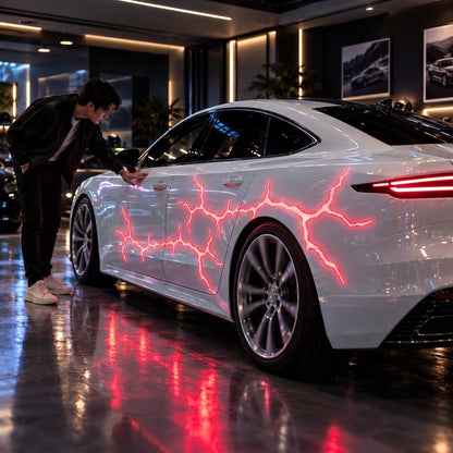 Liquid Laser Glow Car Wrap, Streaming Thunder Light Luminous Vinyl Film for Custom Car Styling & Night Car Show