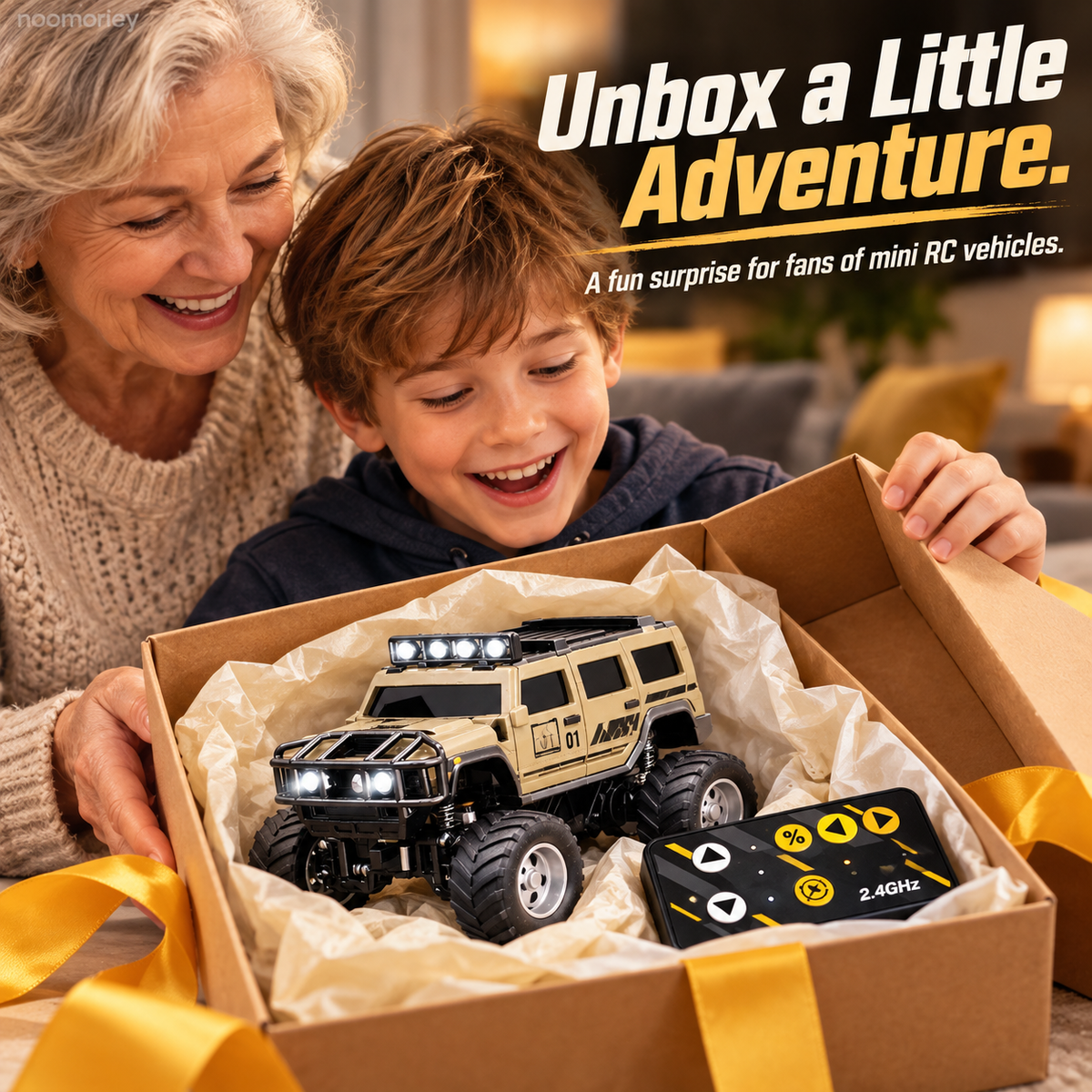 🚙 Mini RC Off-Road Truck – 2.4GHz Remote Control SUV with LED Lights, Spring Suspension & USB Rechargeable Battery 🎁