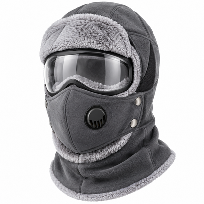 ❄️ Winter Fleece Balaclava Hat with Goggles – Full Face Wind Protection