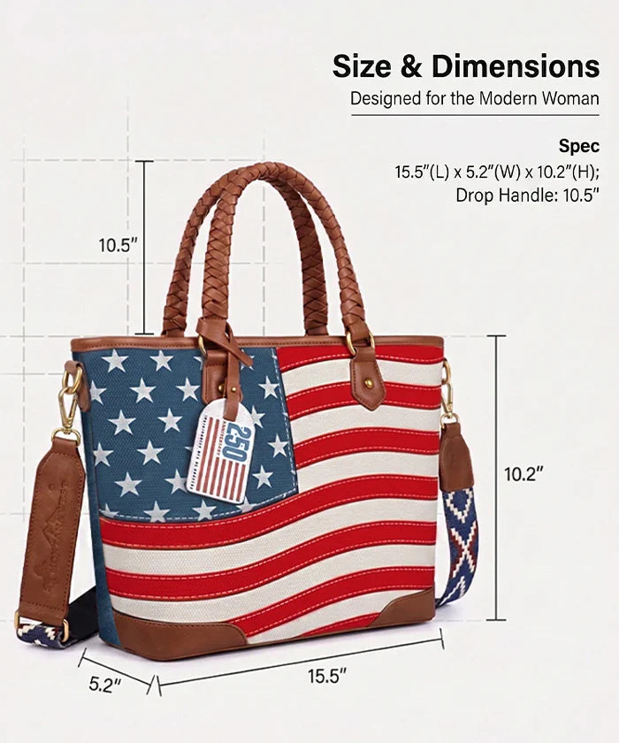 Montana West Vintage American Flag Tote Bag | Western Patriotic Handbag