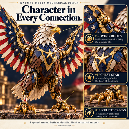 🔥LAST DAY 49% OFF -🦅 American Eagle Transforming Egg – Stars & Stripes Mechanical Figure with Bold Wing Details
