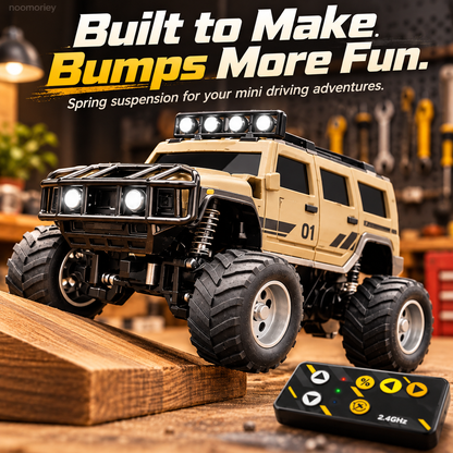 🚙 Mini RC Off-Road Truck – 2.4GHz Remote Control SUV with LED Lights, Spring Suspension & USB Rechargeable Battery 🎁