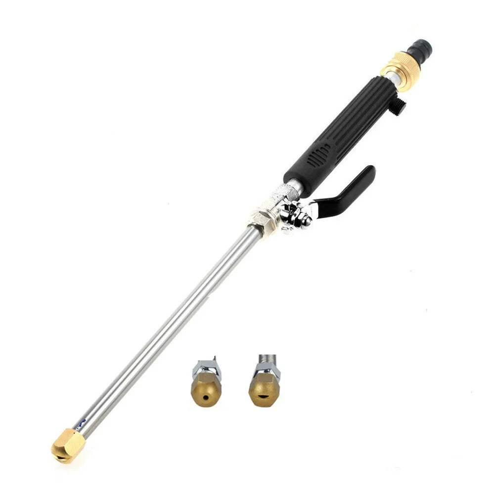 Hydro Jet Power Washer Wand for Garden Hose - Heavy-Duty Metal High-Pressure Sprayer with 2 Nozzle Tips & Leak-Proof Quick Connectors