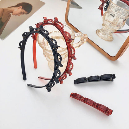 Bangs Hairstyle Hairpin Headband, Professional Weave Bangs Clip, Toothed Headband Braid Tool, Women Girls Fashion Hair Accessories