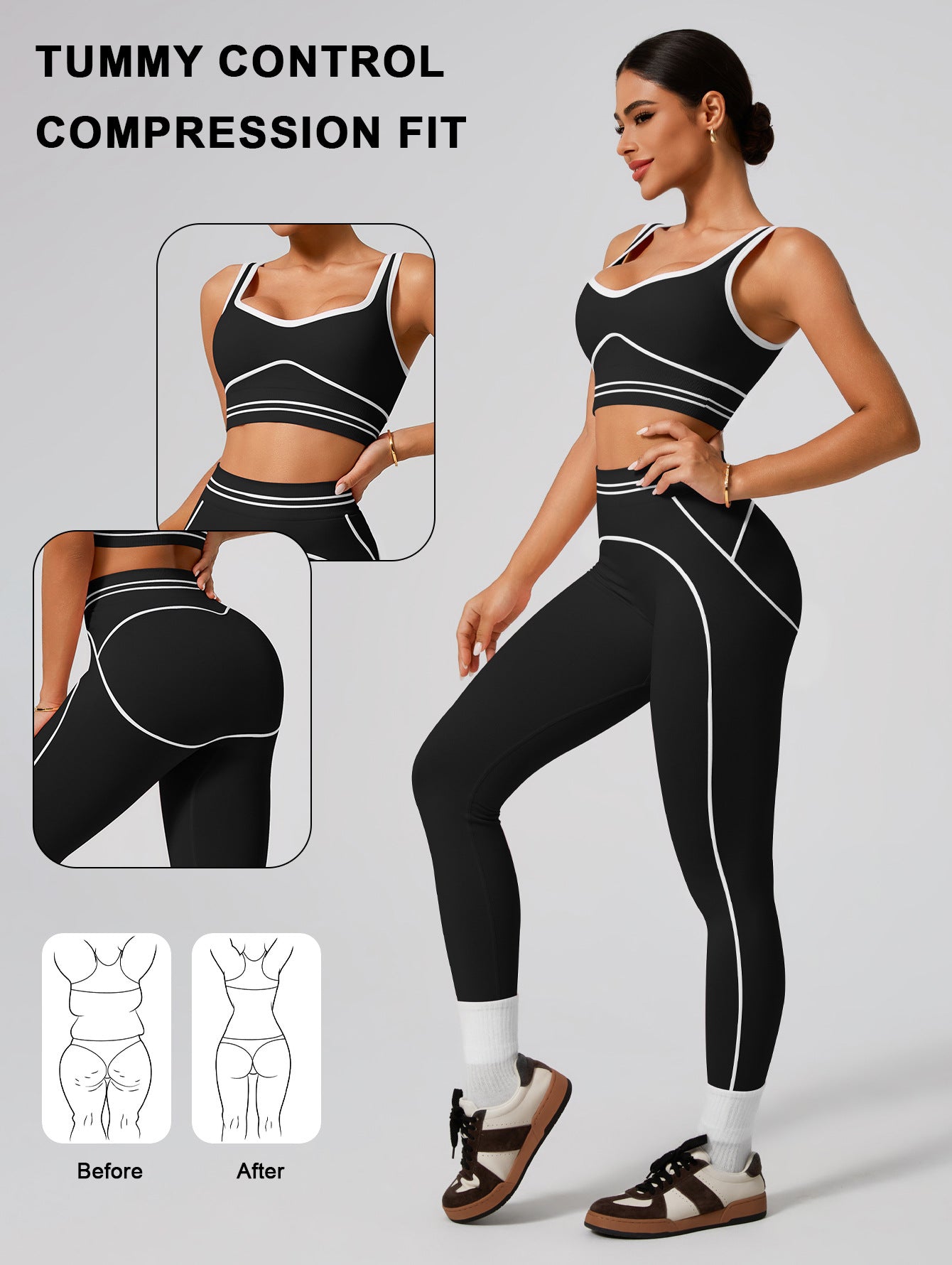 PINK SCULPTING WORKOUT SET | High-Waist Leggings &amp; Sports Bra